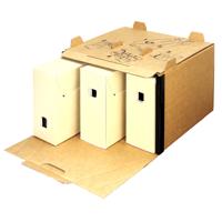 Loeff&apos;s archiefdoos City box 10+, ft 390 x 260 x 115 mm, bruin/wit, pak van 50 stuks - thumbnail