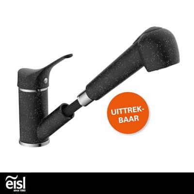EISL GRANIT mengkraan keuken met sproeier | zwart-chroom - NI183SMCR NI183SMCR