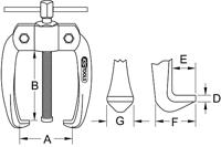 KS Tools 7001164 Poelietrekker voor accupool Spanbereik: 10 - 60 mm Aantal haken: 2 - thumbnail