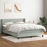 Boxspring met matras fluweel lichtgrijs 160x220 cm - thumbnail