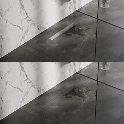 Brauer Douchegoot met Multifunctioneel Rooster en Flens - 60 cm - Rvs Geborsteld