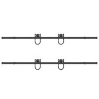 Doos met onderdelen voor schuifdeur 200 cm staal zwart - thumbnail