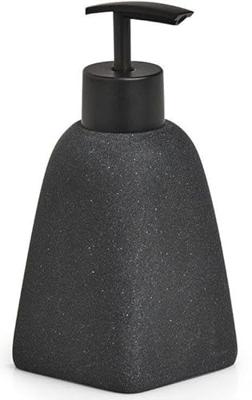 Zeller Zeeppompje|dispenser - kunststeen - antraciet grijs - 15 cm