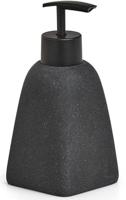 Zeller Zeeppompje|dispenser - kunststeen - antraciet grijs - 15 cm - thumbnail