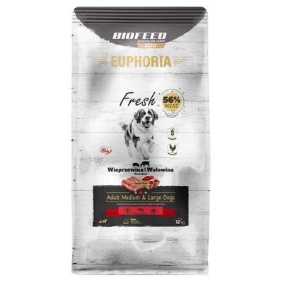 BIOFEED Euphoria Fresh Adult Medium & Large Pork with beef - droog hondenvoer - 12kg