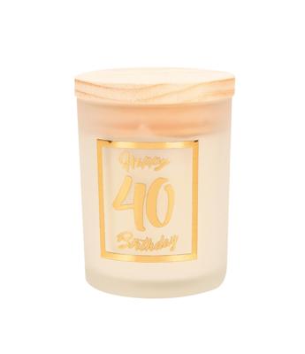 Paperdreams Geurkaars klein goud/wit - 40 jaar