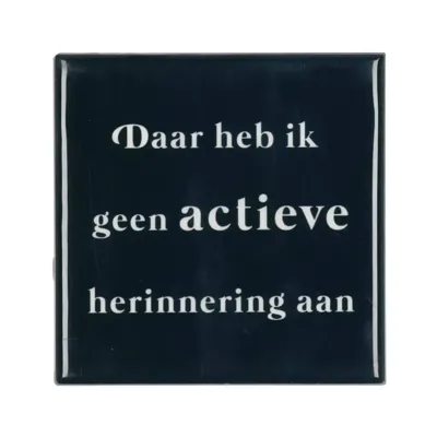 Tegeltje Actieve Zwart 10X10X1CM