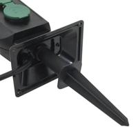 Tuinstopcontact en grondpin 2-wegs 15,5x11x24 cm zwart en groen - thumbnail