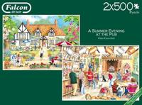 Falcon Legpuzzel A Summer Evening At The Pub 2x500 Stukjes - thumbnail