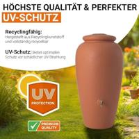 Garantia Regenton amphora 500l met messing kraan Terracotta - thumbnail