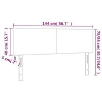 Hoofdbord LED 144x5x78/88 cm stof donkerbruin - thumbnail