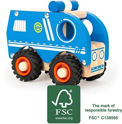 Small Foot houten politieauto blauw