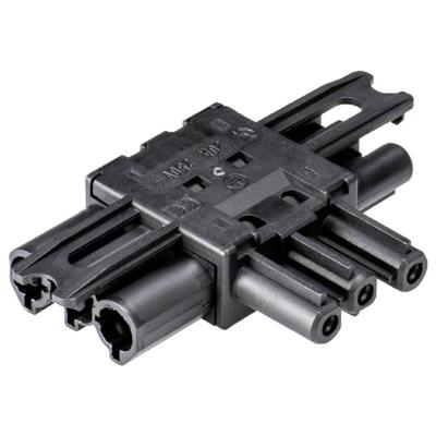 BACHMANN verdeelblok WIELAND GST18 1xIn/2xOut, plat, zwart