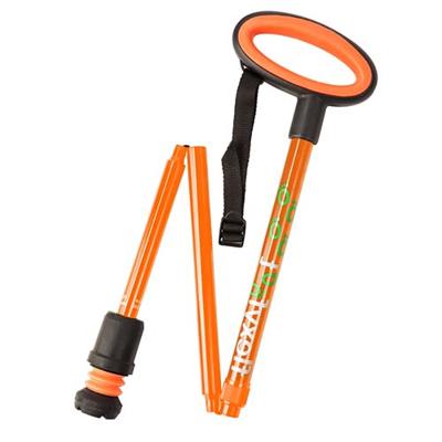 Wandelstok met ovalen handvat - opvouwbaar | Hoogte handvat: 83,7 - 93,7 cm | Flexifoot | Schokabsorberend | Oranje | PR30046-OR