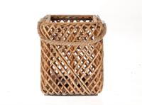 HBX Natural Living Lantaarn met glas 20x20x25cm bruin - thumbnail