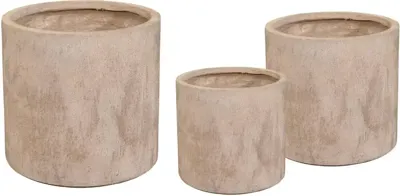 Mega Collections Bloempot Texas Cylinder - Ø39 x H38 cm - Sand Wash (Bruin)