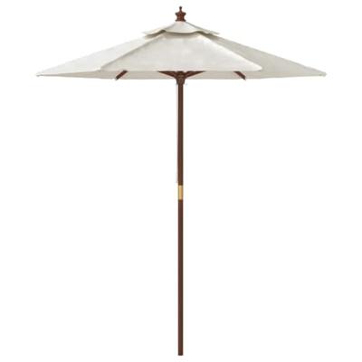 VidaXL Parasol met houten paal 196x231 cm zandkleurig