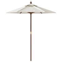 VidaXL Parasol met houten paal 196x231 cm zandkleurig - thumbnail