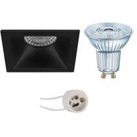 LED Spot Set - LEDVANCE Parathom PAR16 940 36D - Pragmi Pollon Pro - GU10 Fitting - Dimbaar - Inbouw Vierkant - Mat Zwart - 3.4W - Natuurlijk Wit 4000K - Verdiept - 82mm - thumbnail