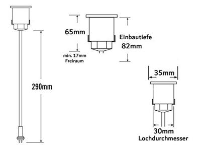 Konstsmide 7480-000 Buitenlamp (inbouw) Set van 3 stuks