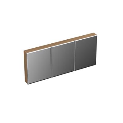 Spiegelkast Forzalaqua Uni 160x68.5x12.5 Cm 3 Deuren Tweezijdig Spiegel Eiken Oyster Spiegelkast Forzalaqua Uni 160x68.5x12.5 Cm 3 Deuren Tweezijdig Spiegel Eiken Oyster