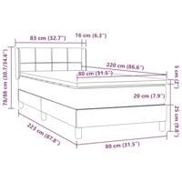 Boxspring met matras fluweel donkergrijs 80x220 cm - thumbnail