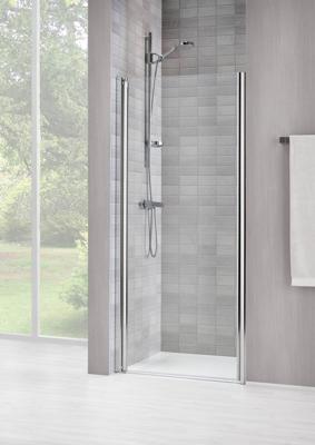 Duka Vela 2000 swingdeur R.draaiend 80(B)x195(H) cm mat zilver helder glas