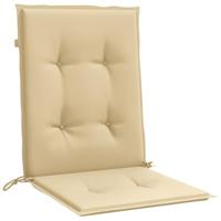 Stoelkussens 2 st lage rug 100x50x4 cm stof gemleerd beige - thumbnail