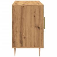 Dressoir 100x36x60 cm bewerkt hout artisanaal eikenkleurig - thumbnail