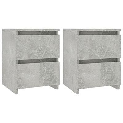 VidaXL Nachtkastjes 2 st 30x30x40 cm bewerkt hout betongrijs