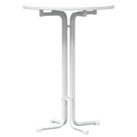 Eettafel 80x110 cm bewerkt hout en staal wit - thumbnail