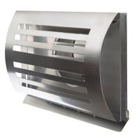 PREMIUM LINE design gevelkap -DELTA- Ø100mm - grofmazig gaas - RVS - thumbnail