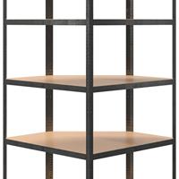 VidaXL Hoekrek robuust 5-laags staal en bewerkt hout grijs - thumbnail
