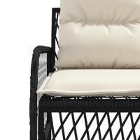 2-delige Loungeset met kussens poly rattan zwart - thumbnail