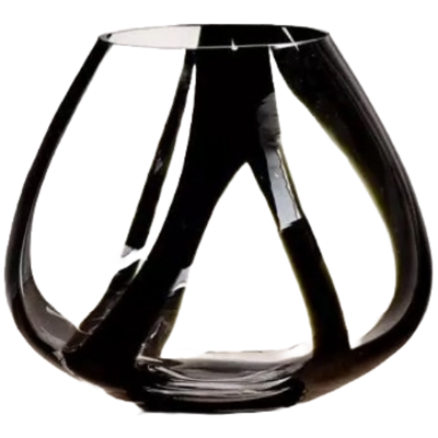 Waxinelichthouder glas - waxinelichthouder Paradizo, klein - waxinelichthouder zwart