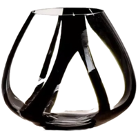 Waxinelichthouder glas - waxinelichthouder Paradizo, klein - waxinelichthouder zwart - thumbnail