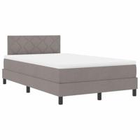 Boxspring Bed met Matras & LED Taupe 120x190 cm Stof - thumbnail