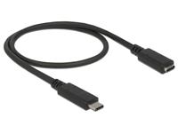 Delock 85532 USB-C-kabel USB-C stekker, USB-C bus 0.50 m Zwart - thumbnail