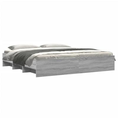Bedframe zonder matras 180x200 cm spaanplaat grijs Sonoma
