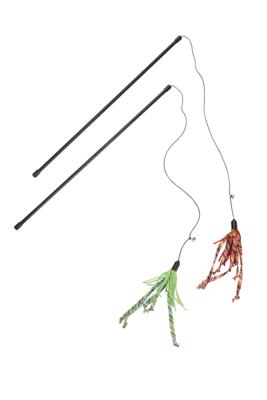 Beeztees Kattenhengel+streepst nylon assorti 50cm