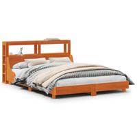 Bedframe zonder matras massief grenenhout wasbruin 150x200 cm - thumbnail