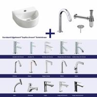 Fonteinset Helios Halfrond 30X25X12 cm Chroom Aqua Splash - thumbnail