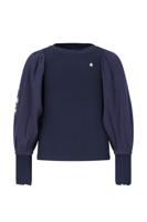 Like Flo winter top meisjes - navy blauw - Eloise - rib - ballonmouwen - thumbnail