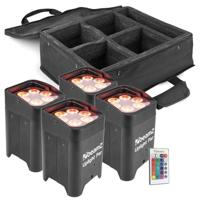 Beamz BBP96 Uplight set 4x met tas - thumbnail