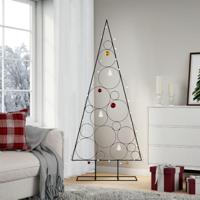 Kerstdecoratie kerstboom 180 cm metaal zwart - thumbnail