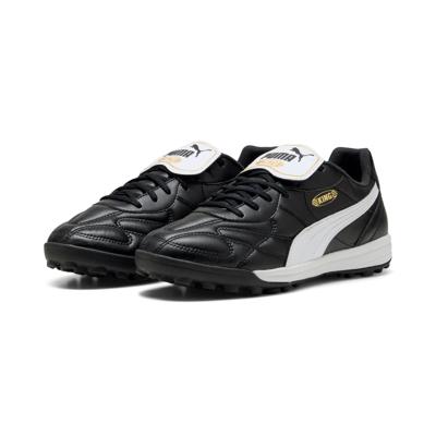 PUMA King Top Turf Voetbalschoenen (TF) Zwart Wit Goud PUMA King Top Turf Voetbalschoenen (TF) Zwart Wit Goud