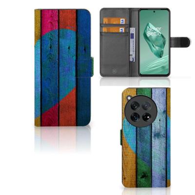 OnePlus 12 | Book Style Case | Wood Heart - Cadeau voor je Vriend