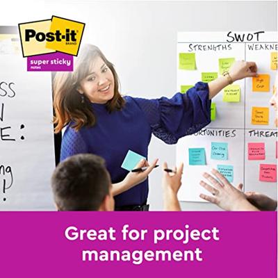 Post-it Super Sticky notes Soulful, 90 vel, ft 76 x 127 mm, geassorteerde kleuren, pak van 6 blokken - thumbnail