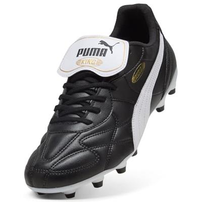 PUMA King Top Gras / Kunstgras Voetbalschoenen (MG) Zwart Wit Goud