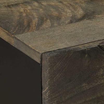 Nachtkastje 50x33x60 cm massief mangohout zwart